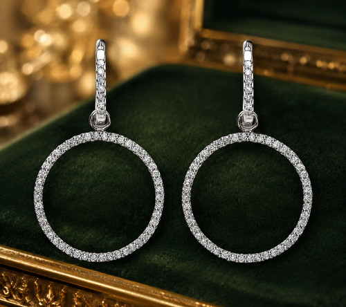 18k white gold diamond pave - 18k,