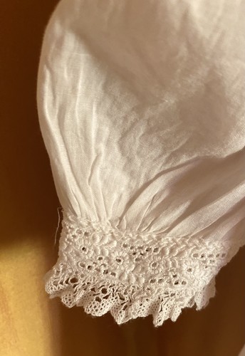 Antique hand sewn christening - hand,