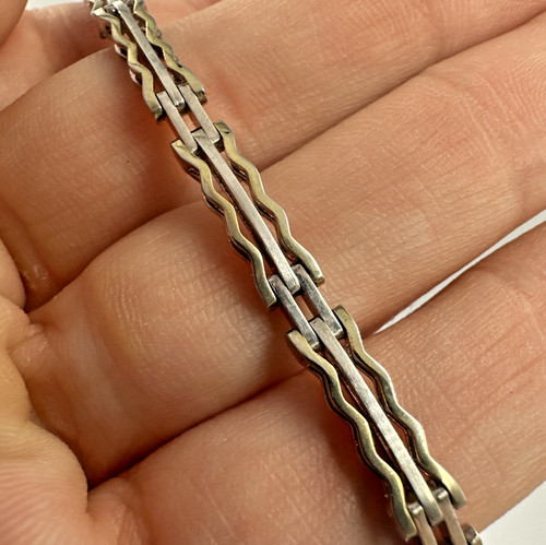 Vtg italy sterling silver wavy - italy,