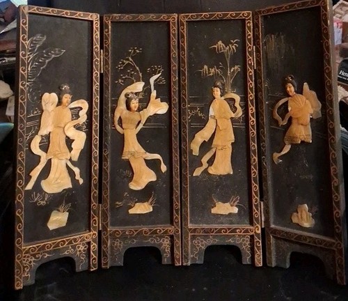 Vintage japanese wooden geisha - vintage,