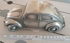 COMPULSION GALLERY AGED PEWTER VOLKSWAGEN BEETLE TYPE 1 SCULPTURE NICE CONDITION