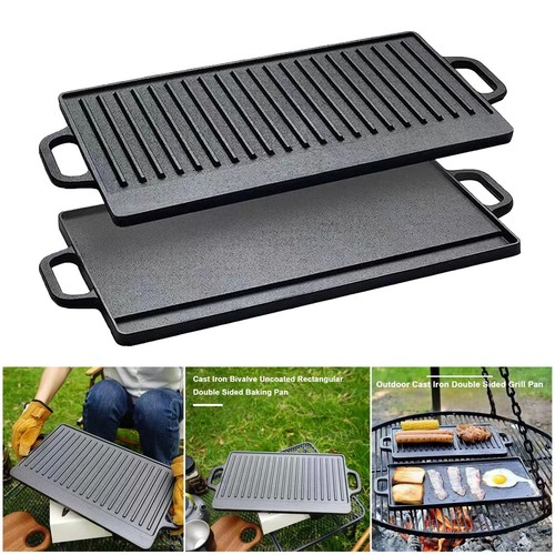 Cast iron griddle pan double - cast,