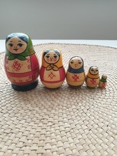 Vintage Russian Nesting Dolls Set Of 5