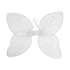 White Adult Fairy Pixie Wings With Silver Glitter Fantasy Fancy Dress Up
