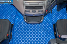 TRUCK ECO LEATHER FLOOR MATS SET-BLUE  FIT DAF XF 106  2018-2022  [ old shape]