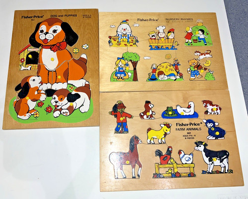 Fisher price wood puzzle - price, lot