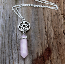 10PCS Pentagram And Crystal Necklace Pentacle Wiccan Jewelry Pagan Pink