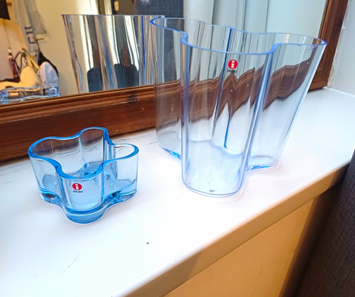 Iittala clear glass vase with - iittala,
