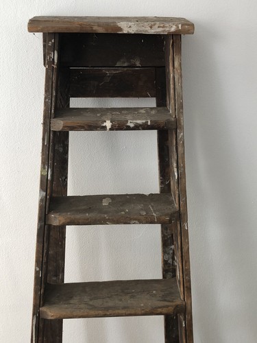 Vintage wooden step ladder - wooden,