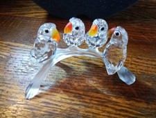 Swarovski Crystal Four Love Bird's Figurine 7637 NR Boxed With Certificate