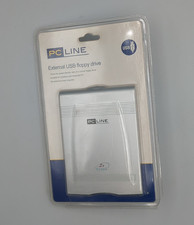 PCLine PCL-EFD2X External 3.5" USB Floppy Drive Silver 2x High Speed for PC