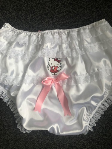 Adult baby sissy white satin - adult,