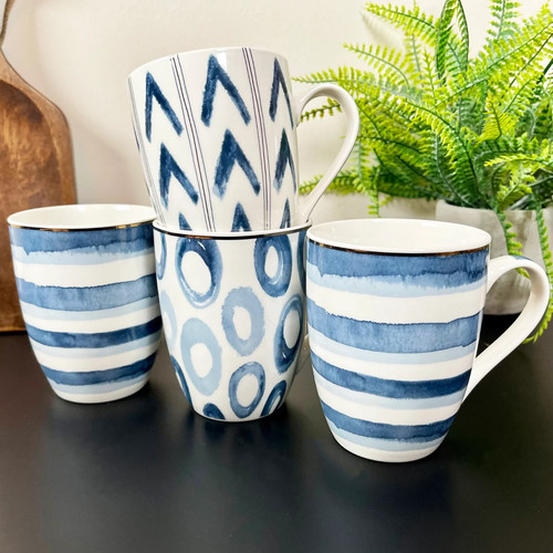 Coral blue mugs set - coral,