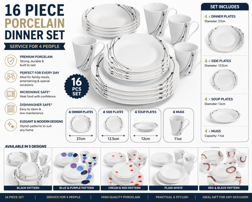 Piece porcelain dinner set - porcelain,