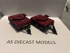 (JL) Corgi Modern Truck Heavy Haulage 12 Wheel Dark Red Bogie Dolly x2 1/50