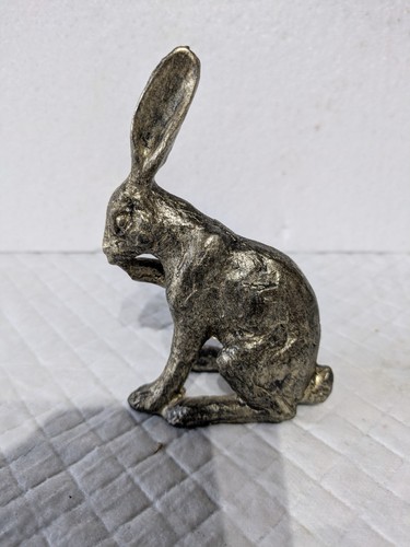 Metallic painted hare ornament - painted,