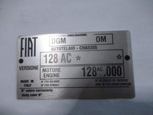 Type plate chassis - type, fiat