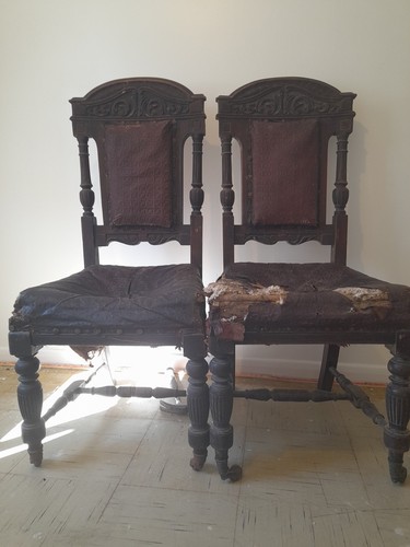 Pair antique oak jacobean - antique,
