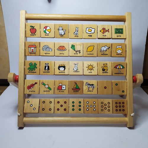 Large wooden abacus alphabet - abacus,