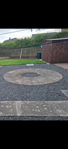 Paving circle old stone patio - stone,