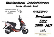 Keeway Hurricane 50cc Service Repair Workshop Manual USB 2005 - 2017