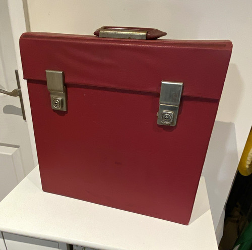Red faux leather - red,