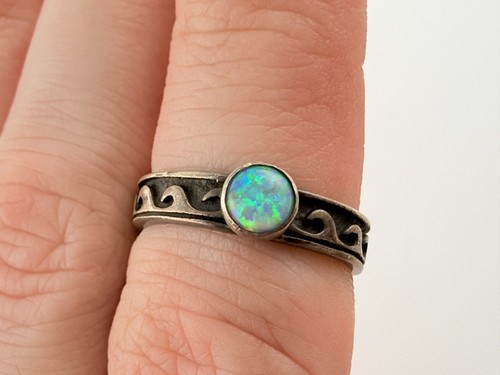 Sterling silver blue opal - sterling,
