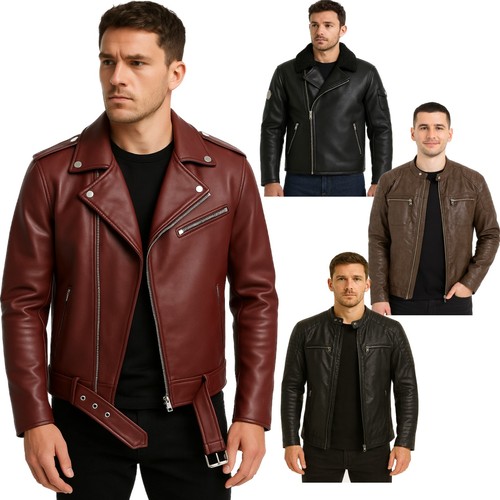 Mens jackets leather look pvc - jackets,