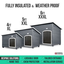 Outdoor Dog Kennel / House Winter Weather Proof Insulated - XL XXL XXXL - 4ft