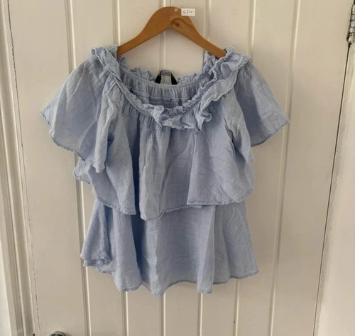 Zara light blue off shoulder - zara,