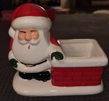 Vintage Christmas Small Santa Claus Chimney Planter Jolly Old St Nick - Taiwan