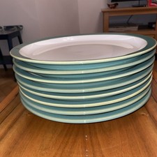 8 x Marks Spencer regency or Denby Bright Light Green Dinner Plates 11”