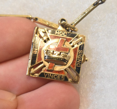 Gold watch fob pendant - watch,