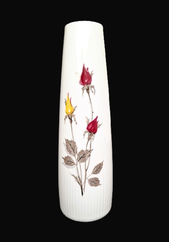 Porcelain vase white - porcelain, roses