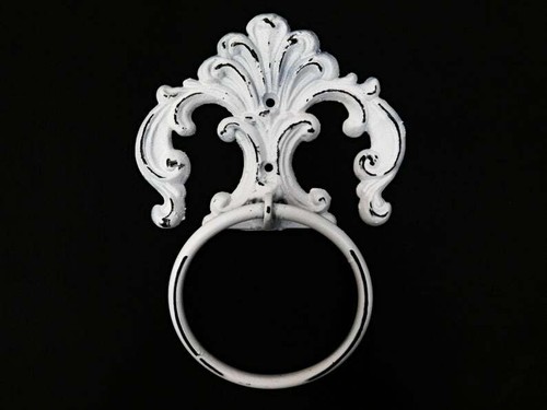Iron hand towel ring - towel, shabby