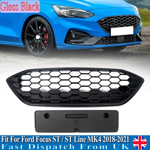 Gloss black front bumper - black,