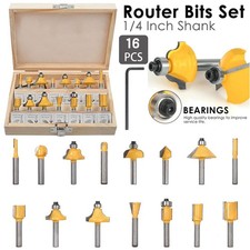 16pc Router Bit Set 1/4"