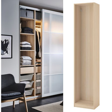 IKEA PAX Wardrobe Frame White Stained Oak Effect 50x35x236cm Bedroom Storage