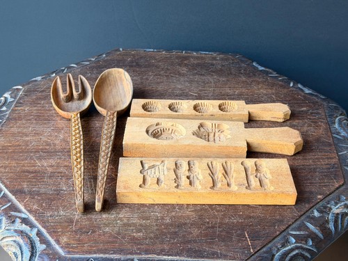 Vintage carved wood - wood, butter
