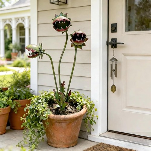 Metal carnivorous plant - plant, garden