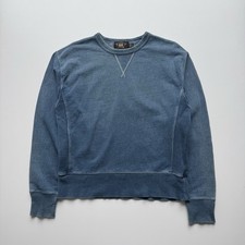 Ralph Lauren RRL dyed Crewneck French Terry Sweatshirt Indigo Blue Size Medium