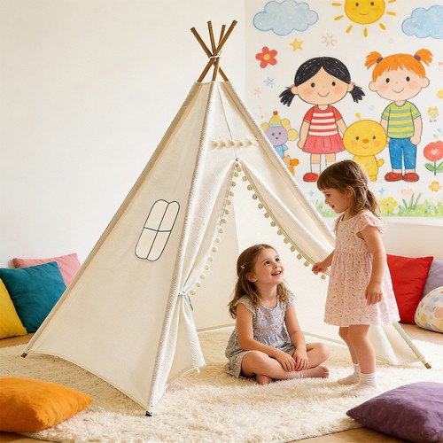 160cm large canvas kids - 160cm, teepee