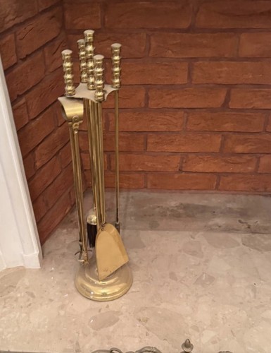Vintage brass fireplace - vintage,