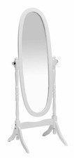 Cheval Mirror White Adjustable Oval Tall Freestanding Mirror