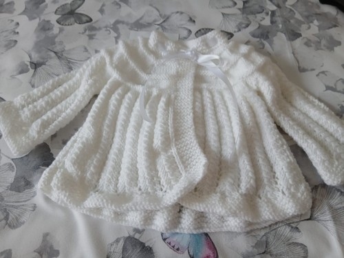 Hand knitted matinee coat - knitted, in