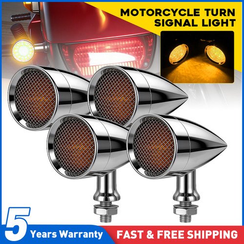Chrome motorcycle turn - motorcycle,