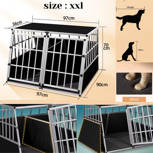 Dog car boot crate aluminium - dog,