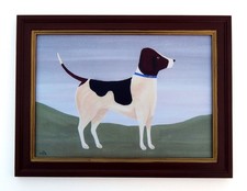 Naive Foxhound Folk Art Dog