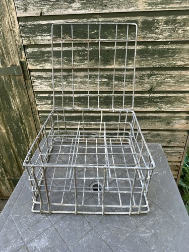Vintage galvanised pot crate - pot,