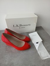 LK Bennett Red Peep Toe Wedge Shoes  Claude Size UK 4/EU 37 (New & Boxed)